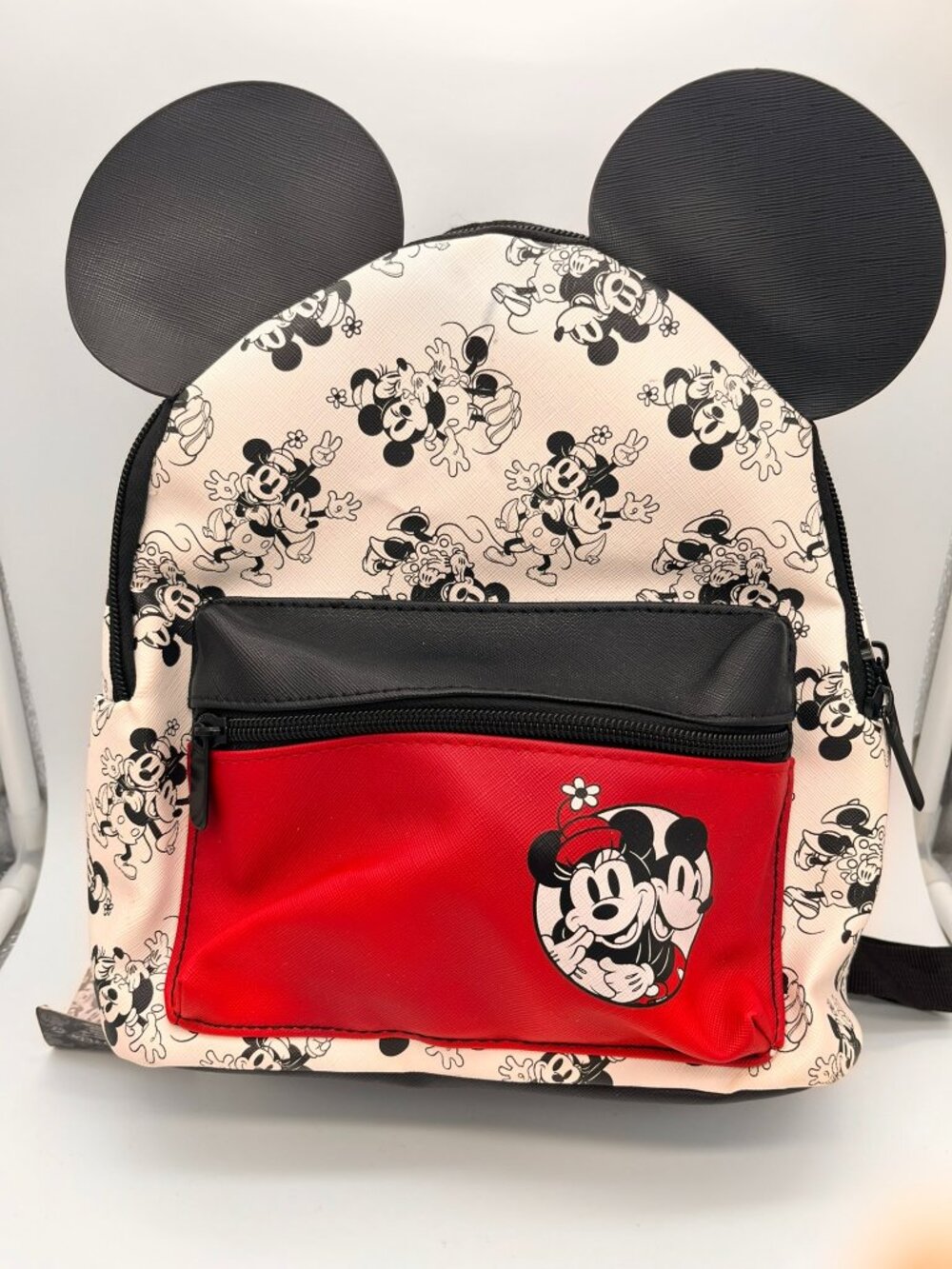 Disney Mickey Minnie Mouse 3D Ears Mini Backpack Bioworld Park Bag NWT White Red